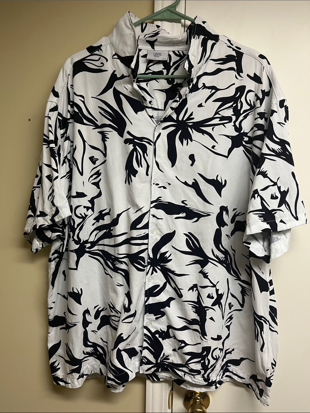 Black & White Floral Button-Up Shirt